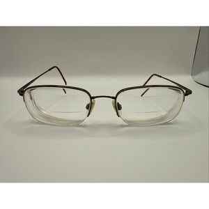 Flexon Marchon Eyeglasses Frame ONLY 606 Men Coffee Rectangle Half Rim 52-19-140